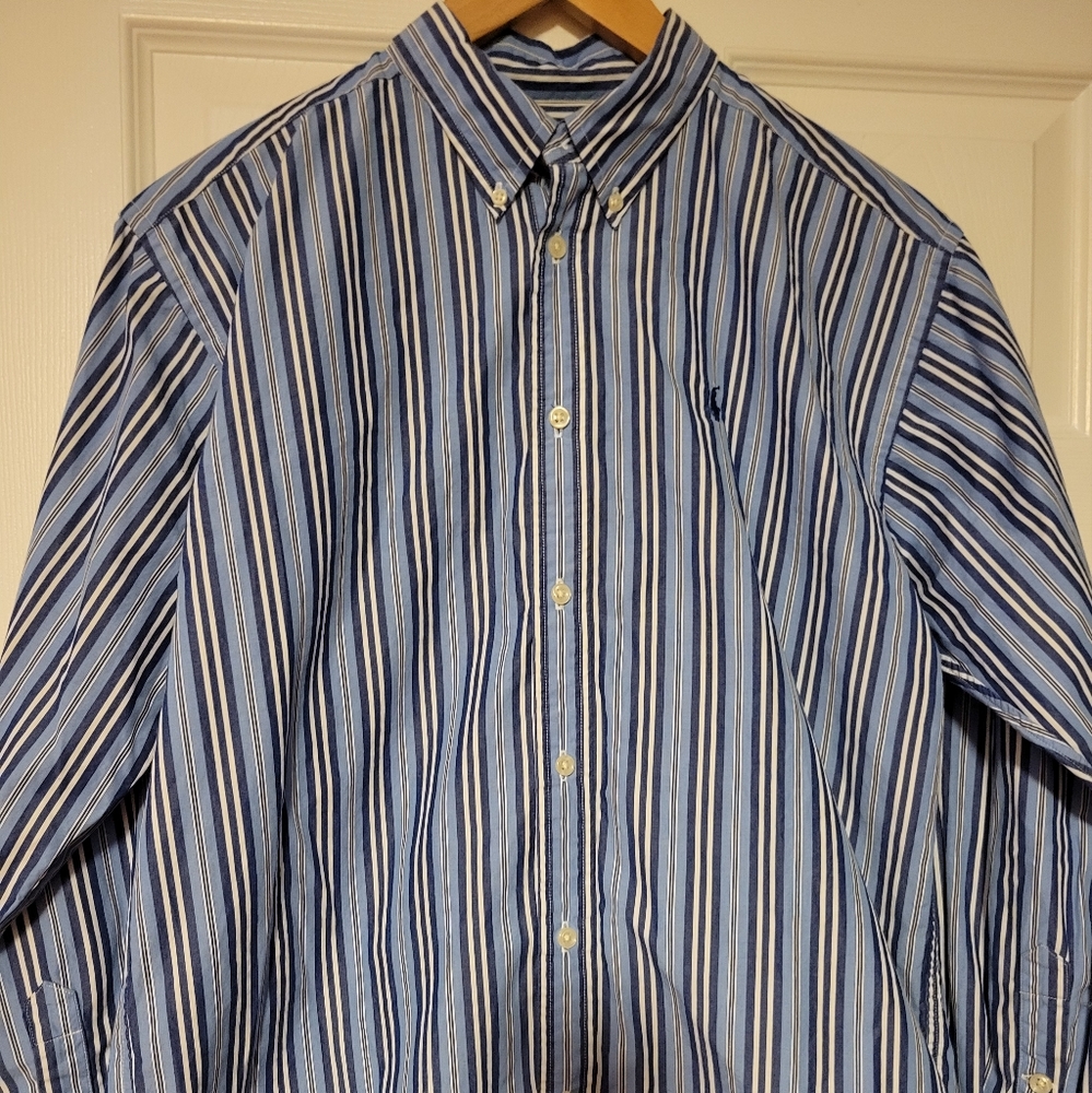 Ralph Lauren men Blue Label Cotton shirt button down shirt size 16 neck